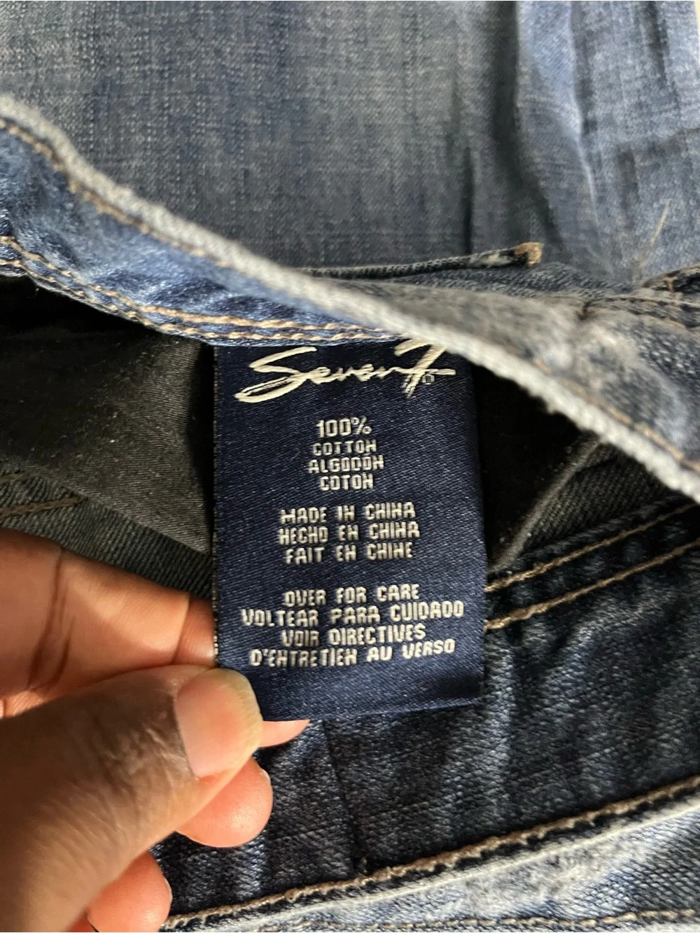 Seven7 Men's Distressed Relaxed Fit Blue Jeans - Picture 13 of 13